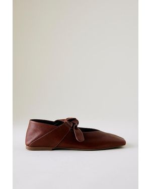 Vicenza Bow Mary Jane Flats - Brown