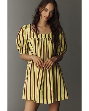 Maeve Square-Neck Puff-Sleeve Mini Dress - Multicolour