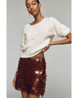 Maeve Sequin Mini Skirt - Brown