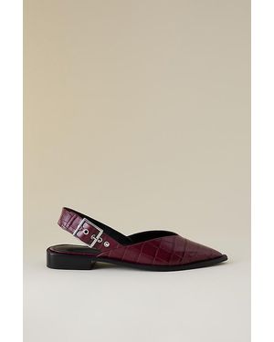 Maeve Moto Pointed-Toe Slingback Flats - Multicolour