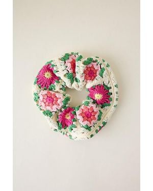 By Anthropologie Crochet Hair Scrunchie - Pink