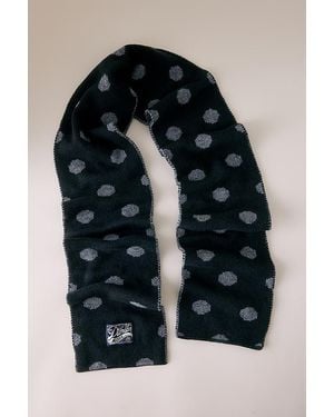 Damson Madder Polka Dot Wool Scarf - Black