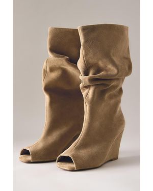 Silent D Kiki Peep-Toe Tall Boots - Green