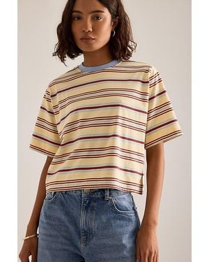 By Anthropologie Boxy Stripe T-Shirt - Blue