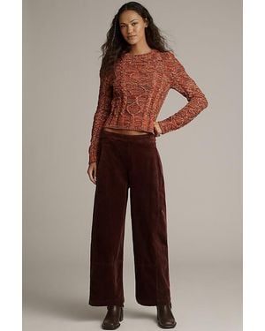 Pilcro The Izzie Relaxed Pull-On Barrel Trousers By Corduroy Edition - Brown