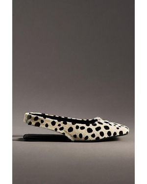 Vicenza Square-Toe Slingback Flats - Grey