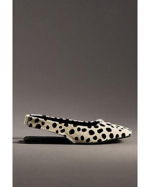 Vicenza Square-Toe Slingback Flats - Grey
