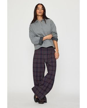 Damson Madder Haisley Check Barrel Trousers - Blue