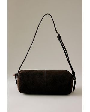 By Anthropologie Suede Barrel Bag - Black