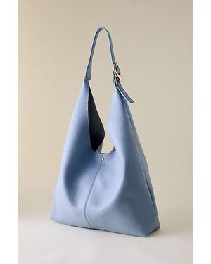 By Anthropologie The Love Knot Slouchy Bag: Buckle Edition - Blue