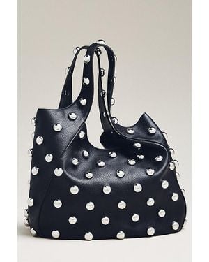 Anthropologie The Sonia Medium Slouchy Studded Tote Bag - Blue