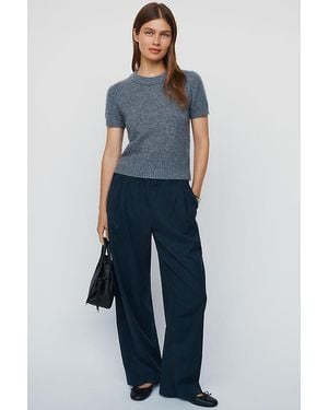 By Anthropologie Bouclé Pinstripe Trousers - Blue