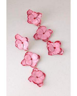 By Anthropologie Floral Drop Earrings - Pink