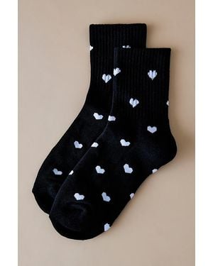 Anthropologie Icon Heart Socks - Black