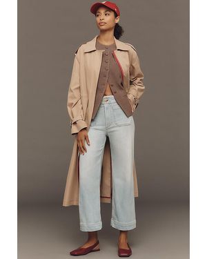 Maeve The Colette Denim Cropped Wide-Leg Jeans By - Blue