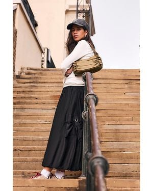 By Anthropologie Midi Bubble Cargo Skirt - Black