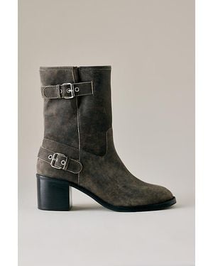 By Anthropologie Moto Buckle Ankle Boots - Black