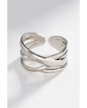 By Anthropologie Water-Resistant Open Stacked Band Ring - Grey