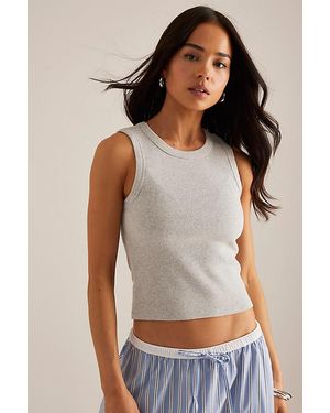 By Anthropologie The Rib City Racer Tank Top - Grey