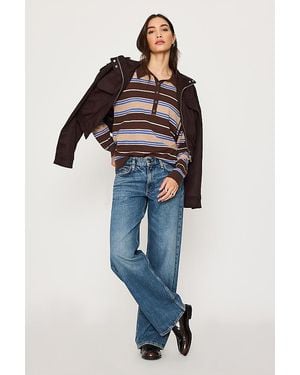 By Anthropologie Stripe Wool Polo Shirt - Black
