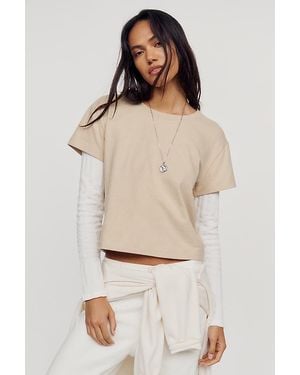 Pilcro Double Layered Long-Sleeve T-Shirt - Natural