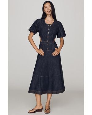 By Anthropologie Cutout Denim Midi Dress - Blue
