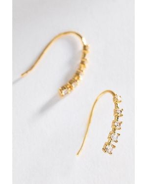 By Anthropologie Crystal Hook Earrings - White