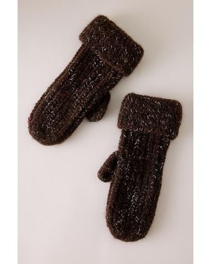 By Anthropologie Chunky Knitted Mittens - Brown