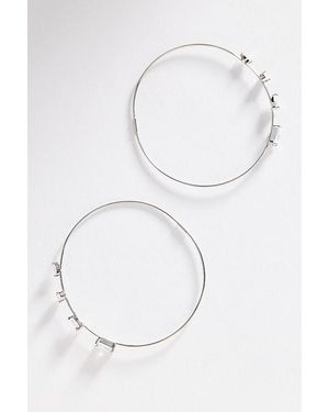 By Anthropologie Crystal Hoop Earrings - White