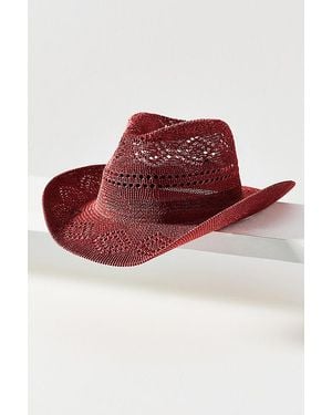 Anthropologie Straw Rancher Hat - Red