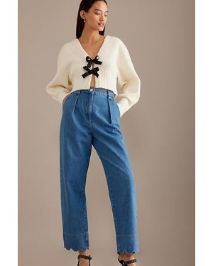 Stella Nova Saja High-rise Scalloped Straight-leg Jeans - Blue