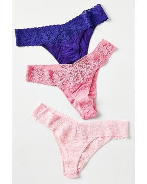 Hanky Panky Original Rise Thongs, Set Of 3 - Pink