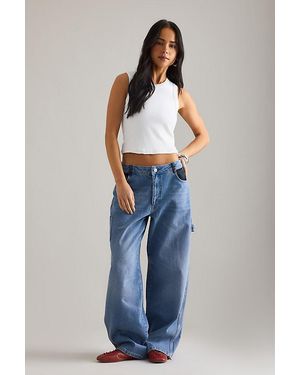 Damson Madder Drew Relaxed Faded Jeans - Blue