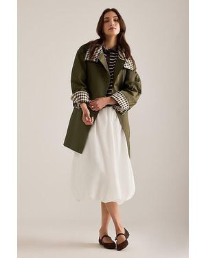 By Anthropologie Tie-Waist Waxed Jacket - Green