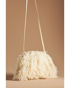 Maeve The Frankie Clutch Bag: Feather Confetti Edition - Natural