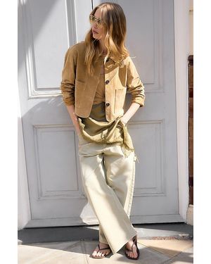 Blank NYC Real Suede Crop Jacket - Brown