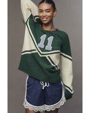 Sundry Varsity Patch Jumper - Green