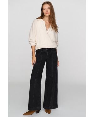 Pilcro Nico Mid-Rise Flare Jeans - White