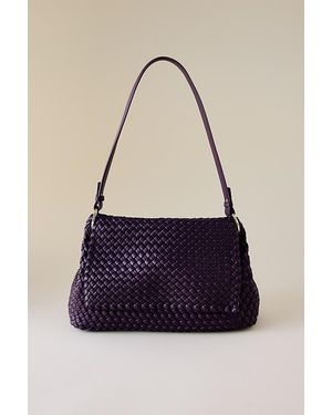 Melie Bianco Woven Shoulder Bag - Blue
