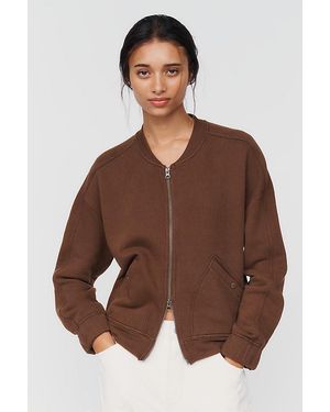 Pilcro The Terry Cotton Bomber Sweatshirt - Brown