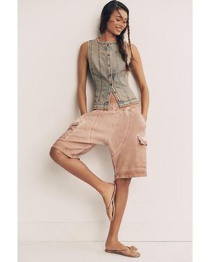 Pilcro Soft Wash Harem Shorts By - Natural
