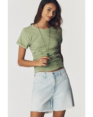 Pilcro The Bennie Slim Crew Neck Cotton-Slub T-Shirt By Cinched Edition - Green