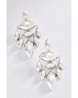 Anthropologie Sculptural Chandelier Drop Earrings - White