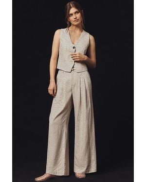 Maeve Polka Dot High-Rise Wide-Leg Trousers - Blue