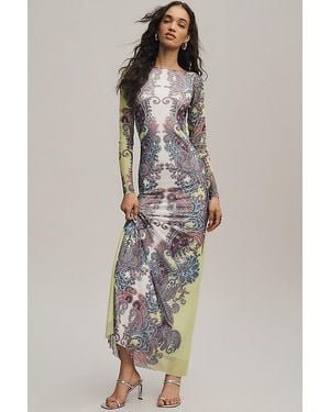 AFRM Boat-Neck Long-Sleeve Maxi Dress - Grey