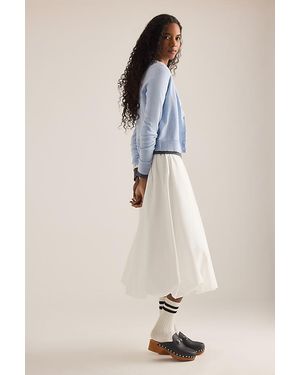 By Anthropologie The Juliet Crew-Neck Cardigan: Cotton-Cashmere Edition - Blue