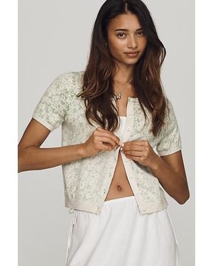 By Anthropologie The Juliet Crew-Neck Cardigan: Floral Edition - Multicolour