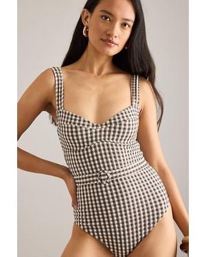Peony Forever Underwire One-Piece Swimsuit - Black