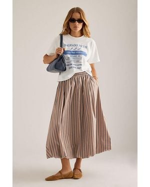 By Anthropologie Bubble Hem Midi Skirt - Natural