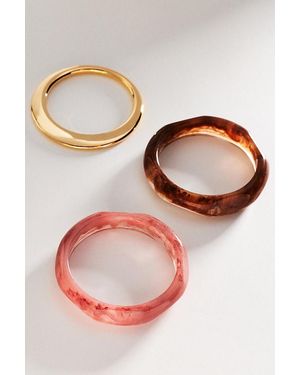 By Anthropologie Boho Bangle Bracelets, Set Of 3 - Pink